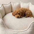 Load image into Gallery viewer, Luxury Bouclé Scalloped Dog Bed – Cream
