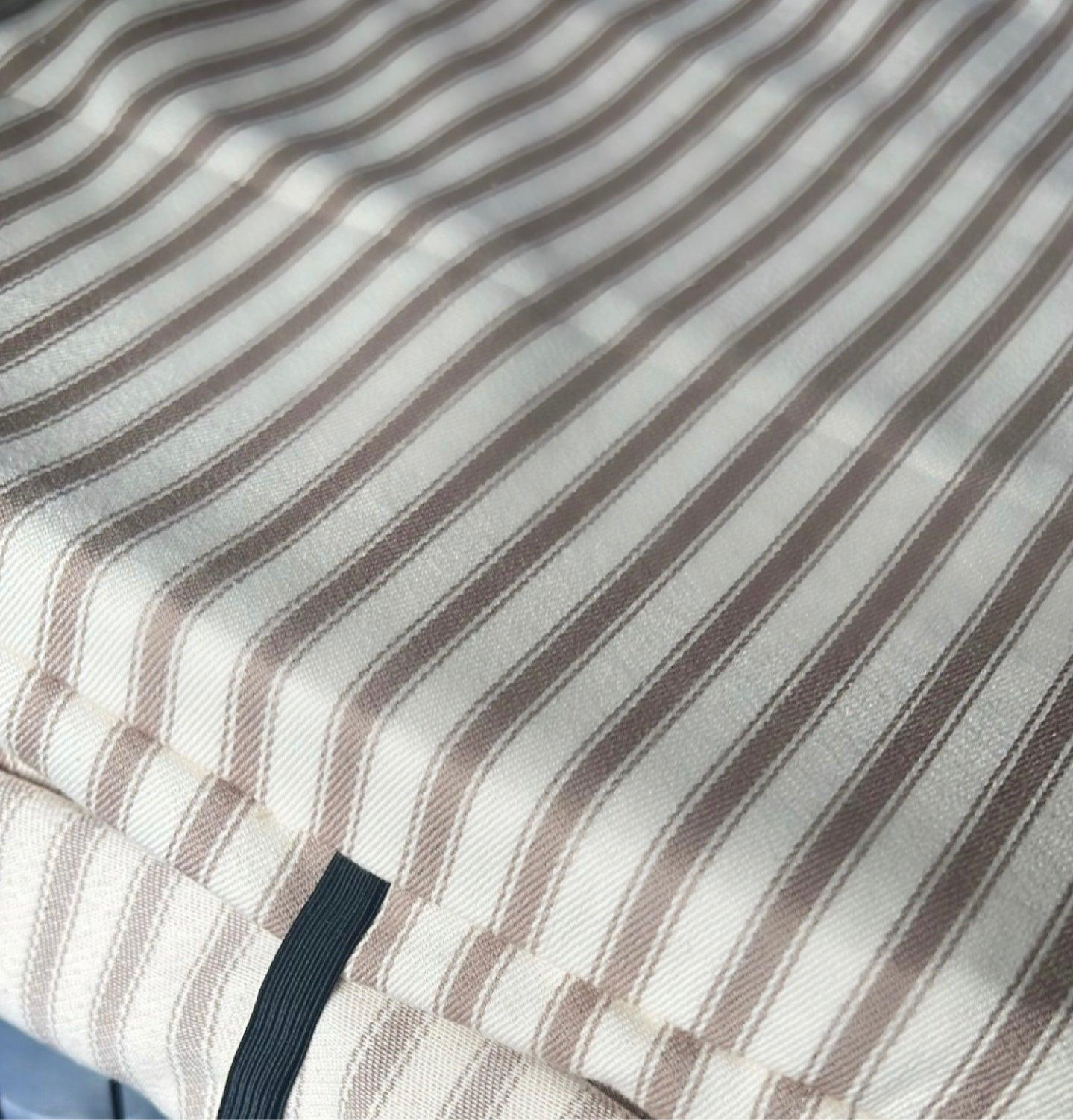 Luxury Heritage Stripe Dog Crate Cover - Taupe