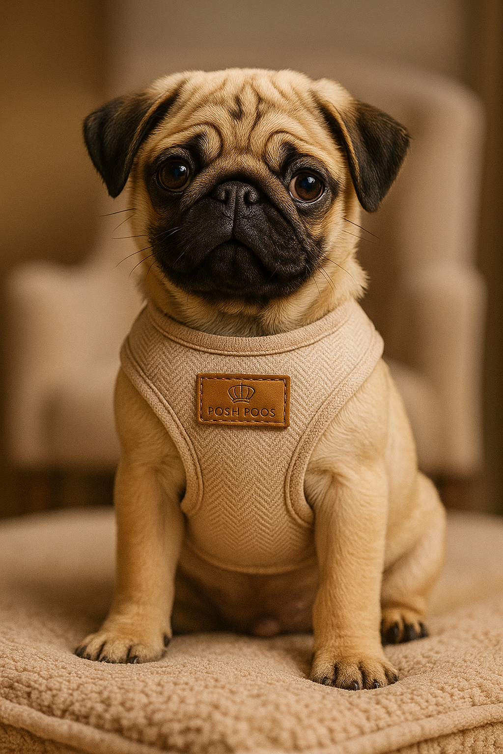 Heritage Tweed Puppy Harness Set – Adjustable Harness, Collar, Lead & Poo Bag for Small Dogs (2.5–5kg)
