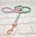 Load image into Gallery viewer, Waterproof BioThane® Dog Collar & Dog Lead Set - Sage & Lilac  SMALL - Posh Poos
