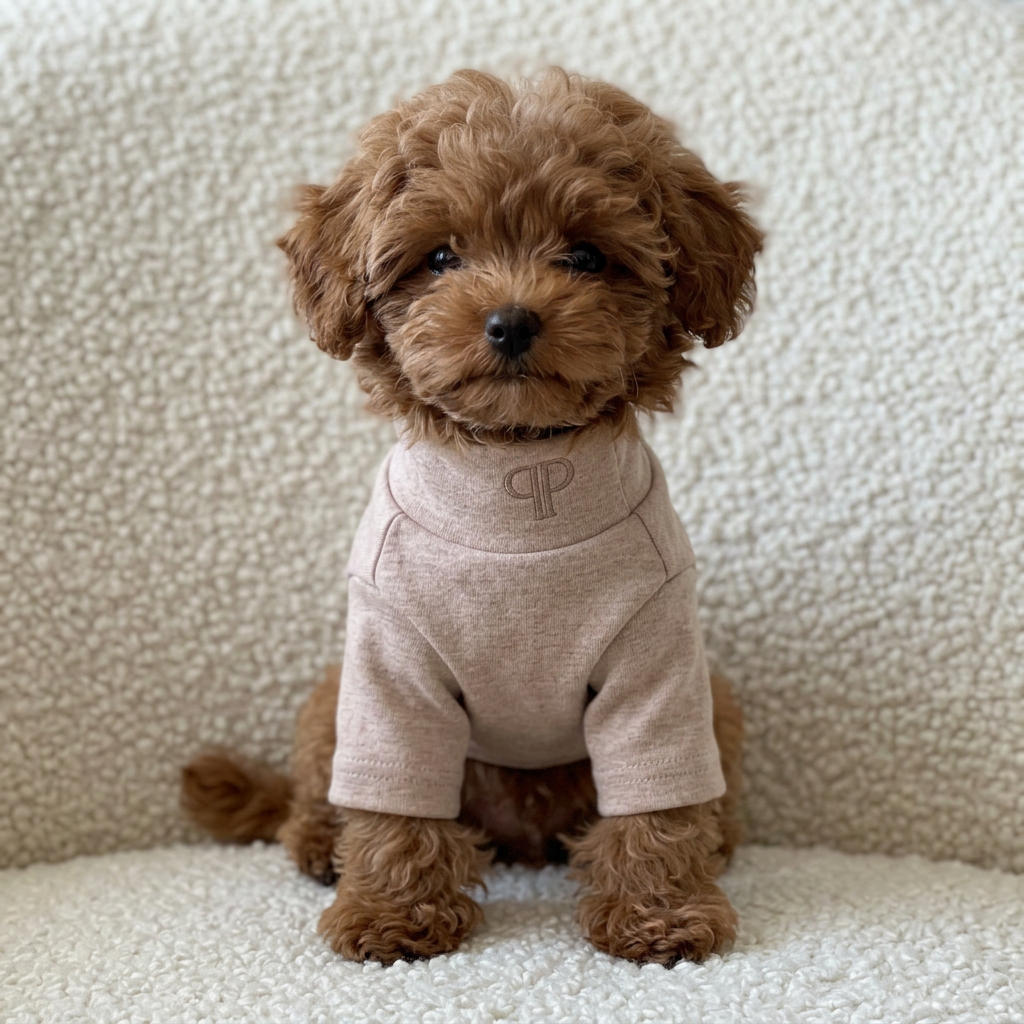 The Monogram Puppy T-Shirt — Soft Taupe