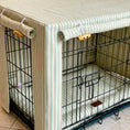 Load image into Gallery viewer, Luxury Heritage Stripe Dog Crate Cover -Duck Egg
