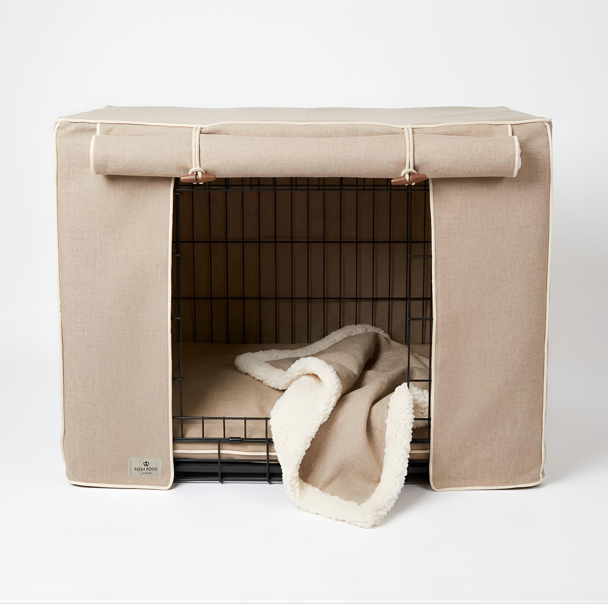 Complete Puppy Crate Set - Oatmeal Linen (Save £30)