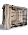 Load image into Gallery viewer, Posh Poos Dog Crate Cage Cover In Taupe Heritage Stripe - Posh Poos
