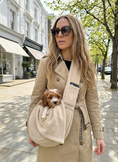 Load image into Gallery viewer, Teddy Fleece Dog Sling Carrier – Oatmeal | Posh Poos London

