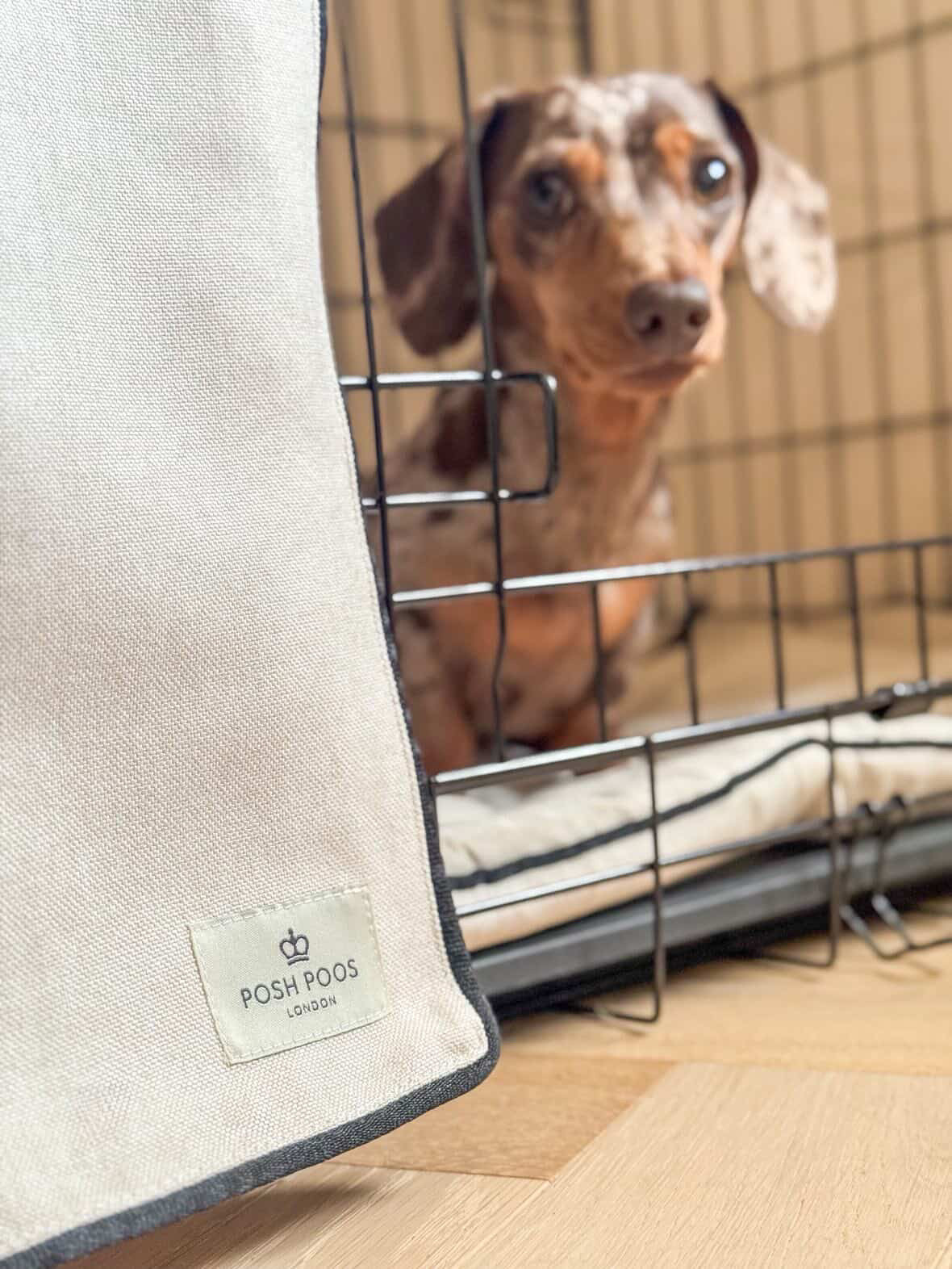 Ivory Monochrome Dog Crate Cover - Ivory