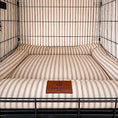 Load image into Gallery viewer, Luxury Heritage Stripe Dog Crate Cover - Taupe
