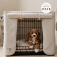 Load image into Gallery viewer, Classic Heritage Stripe Dog Crate Cover - Taupe
