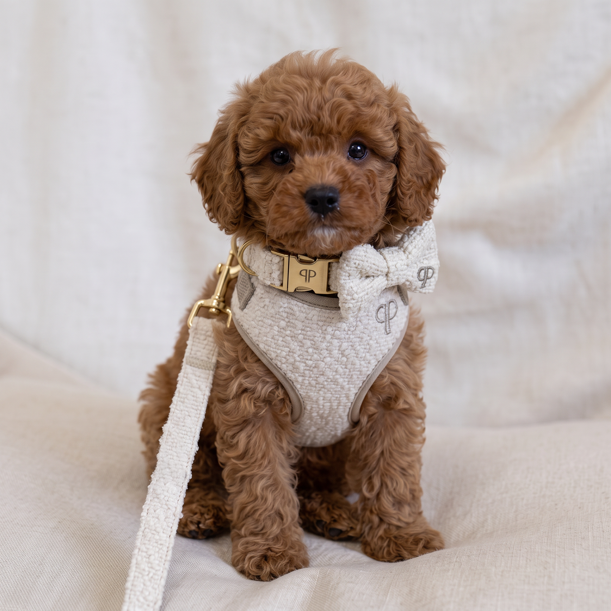 Boucle Puppy Collar - Cream