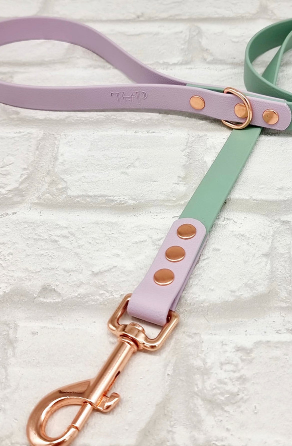 Waterproof BioThane® Dog Collar & Dog Lead Set - Sage & Lilac  SMALL, Free Delivery