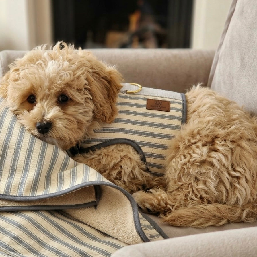 Heritage Stripe Sherpa Coat Harness -Grey