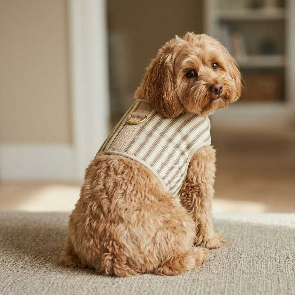 Heritage Stripe Sherpa Coat Harness - Taupe