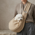 Load image into Gallery viewer, Posh Poos London Teddy Fleece Dog Sling Carrier – Oatmeal
