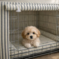 Load image into Gallery viewer, Luxury Heritage Stripe Dog Crate Cover -Grey
