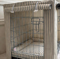 Load image into Gallery viewer, Luxury Heritage Stripe Dog Crate Cover -Grey
