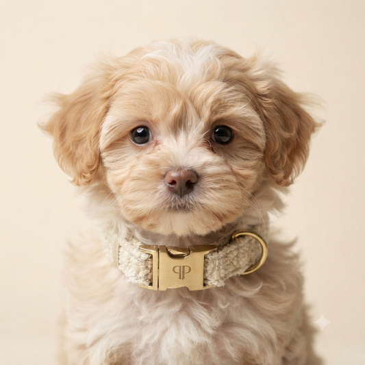 Boucle Puppy Collar - Cream