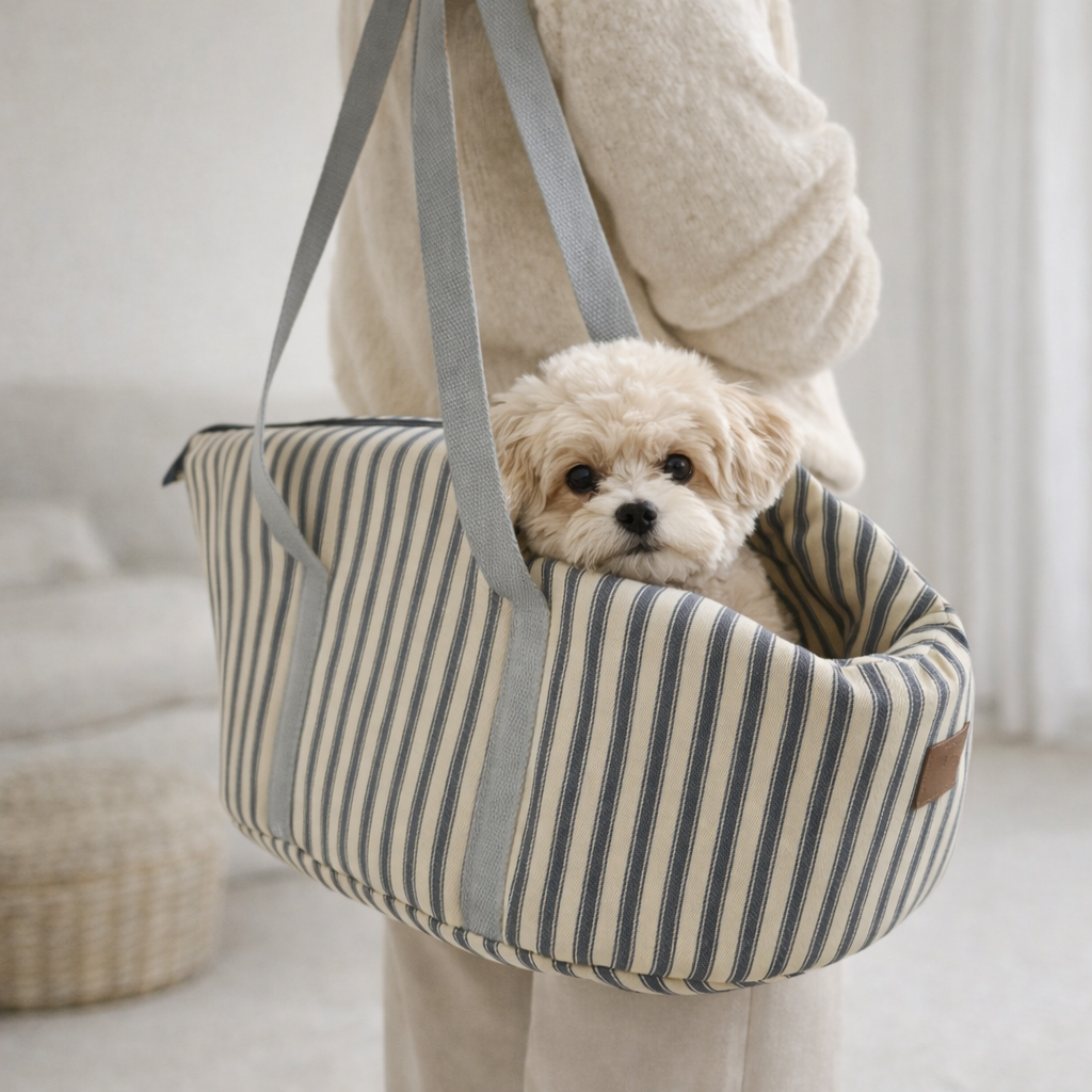 Posh Poos Tiny Dog/Puppy Carrier Bag -Grey