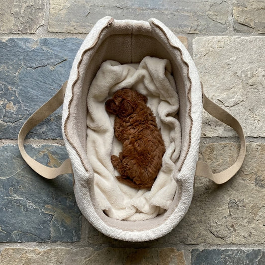 Posh Poos Dog/Puppy Carrier Bag – Boucle - Cream