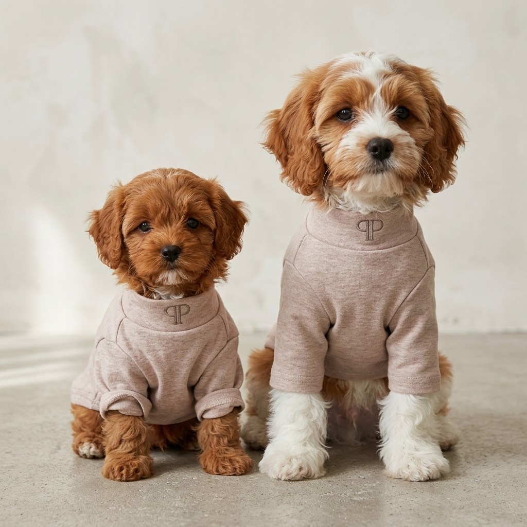 The Monogram Puppy T-Shirt — Soft Taupe