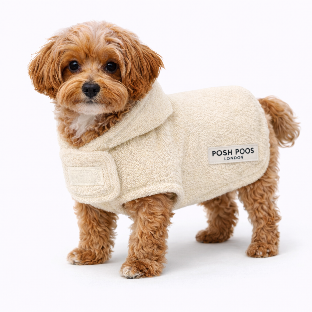 Posh Poos Towelling Drying Coat For Puppies & Toy Adult Dogs