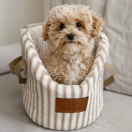 Luxury Dog Carrier Bag - Taupe