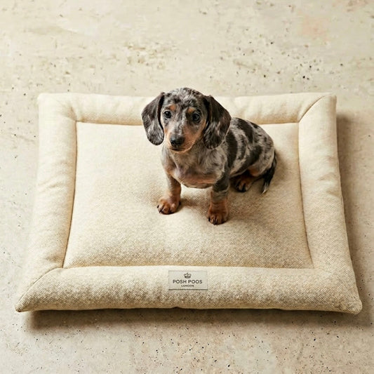 Highland Tweed Dog Crate Mattress Bed - Natural