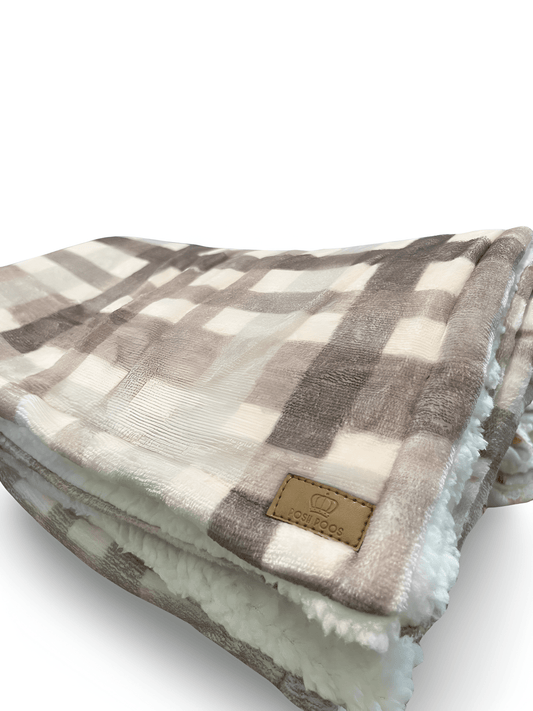 CHECKS Posh Poos Sherpa Dog and Puppy Blanket, Free Delivery - Posh Poos