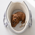 Load image into Gallery viewer, Posh Poos Heritage Stripe Dog Carrier Bag - Grey
