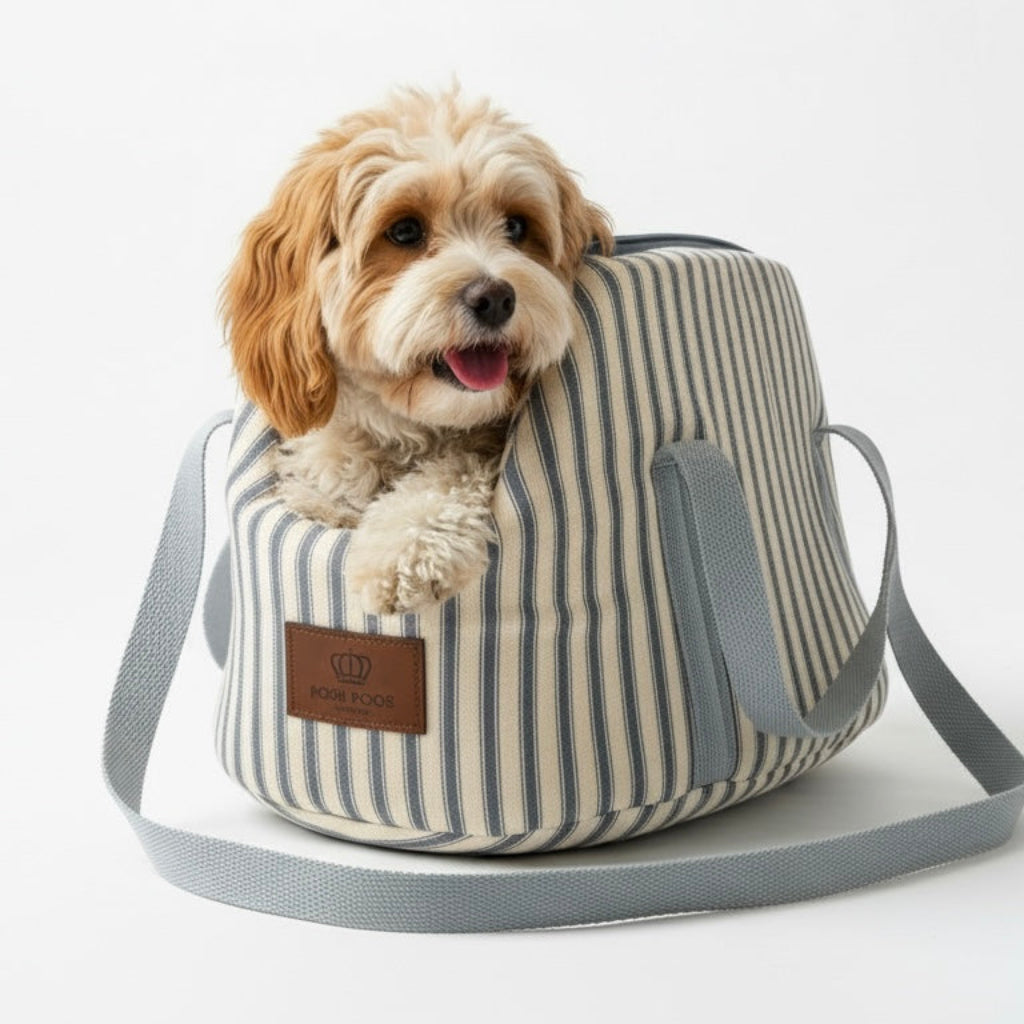 Posh Poos Tiny Dog/Puppy Carrier Bag -Grey