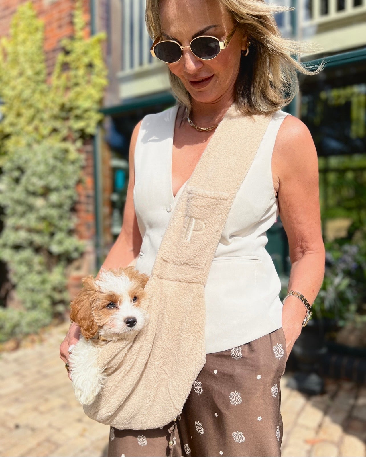 New Puppy Starter Set – Teddy Sling Carrier & Blanket | Posh Poos London