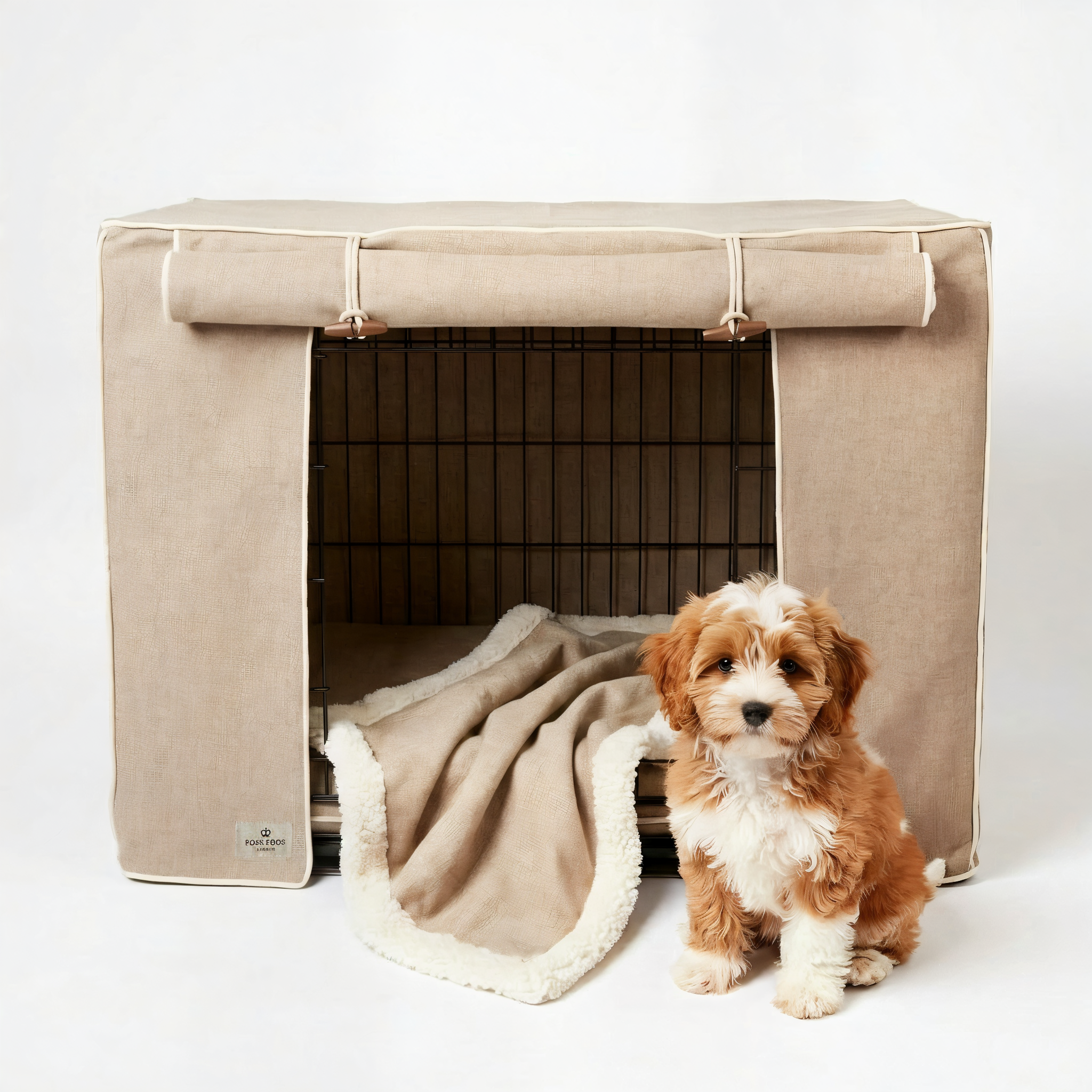 Complete Puppy Crate Set - Oatmeal Linen (Save £30)