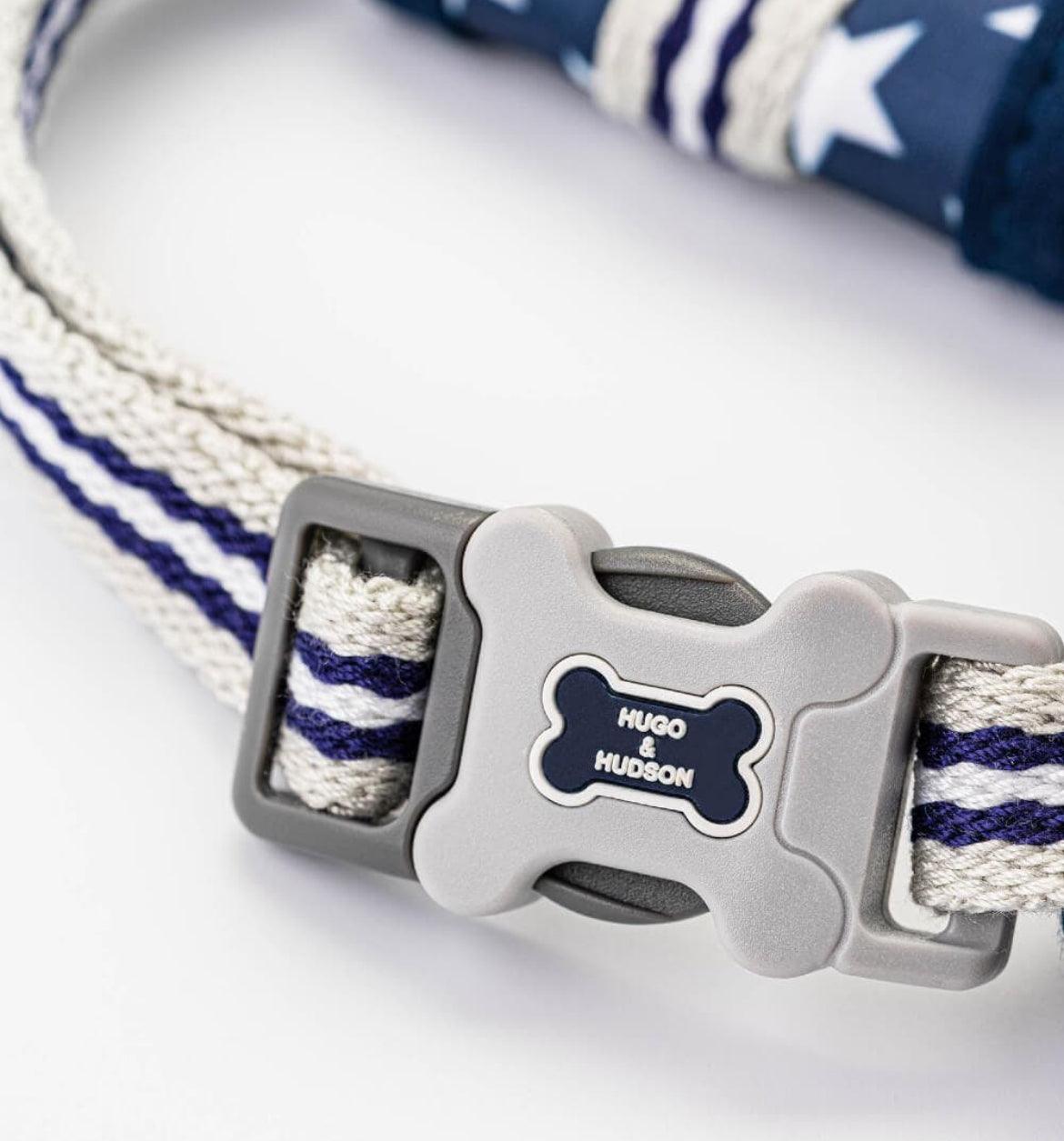 XS Puppy Harness, Lead, Collar Set - Navy Stars - Posh Poos