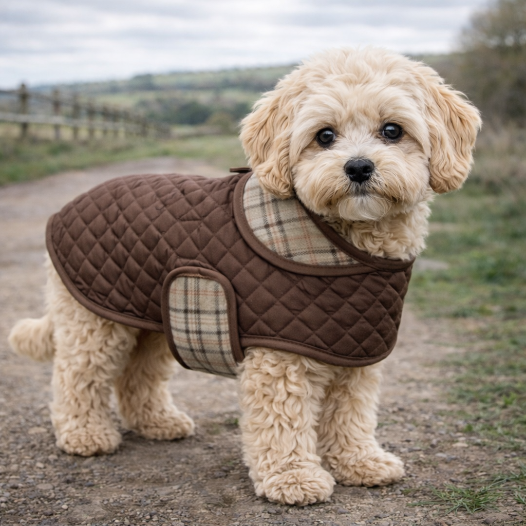 Quilted Sherpa-Lined Puppy & Small Dog Coat