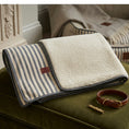 Load image into Gallery viewer, Heritage Stripe Sherpa Backed Blanket - Grey
