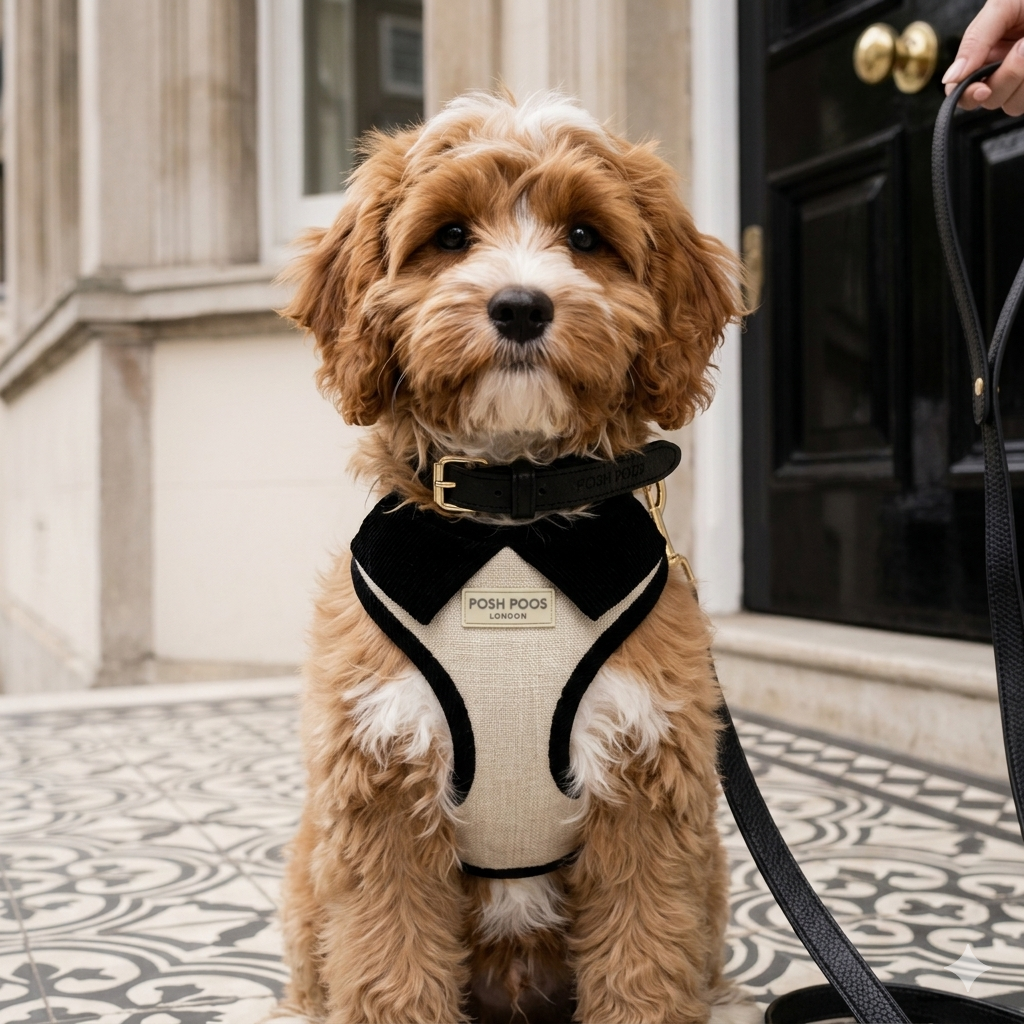 Belgravia Monochrome First Walk Set - Harness, Collar & Lead