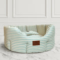 Load image into Gallery viewer, Posh Poos Heritage Stripe Dog Bed - Green

