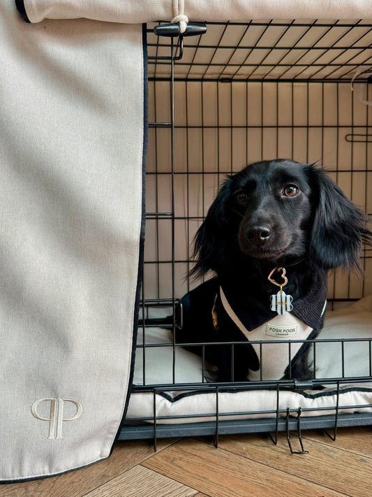 Ivory Monochrome Dog Crate Cover - Ivory