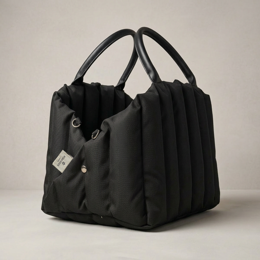 Luxury Quilted Car Seat Dog Carrier Bag – Black