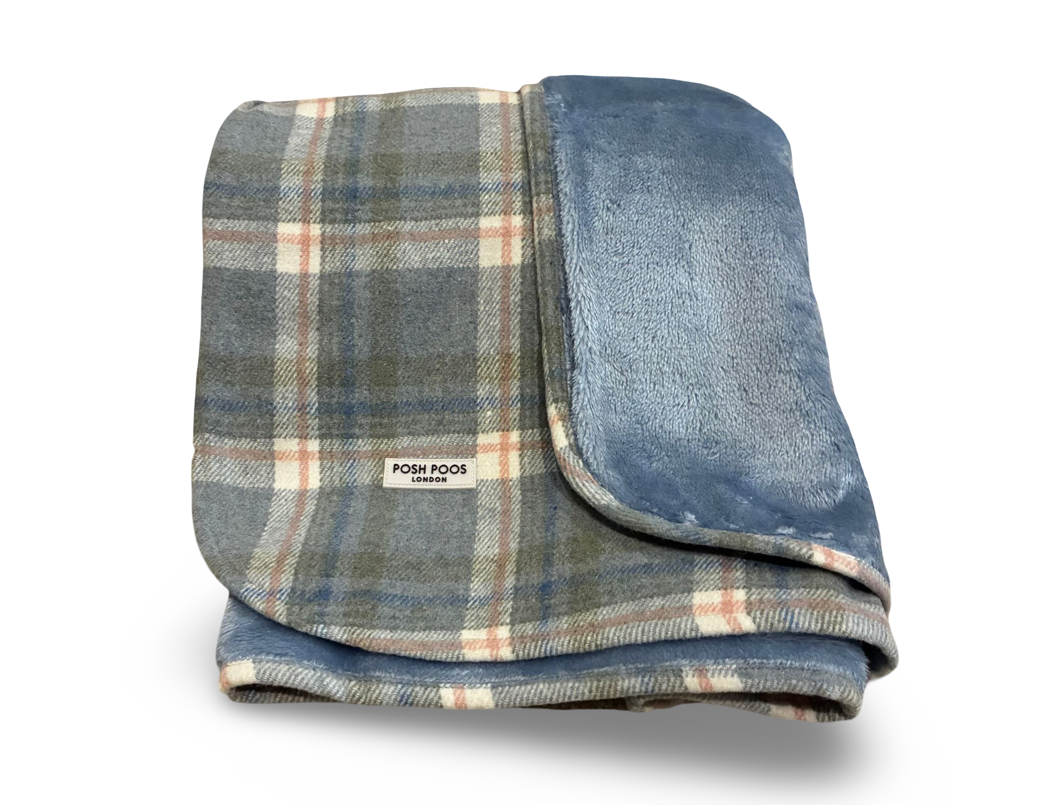 Luxury Grey Plaid Puppy Blanket - Soft Fleece 70x50cm