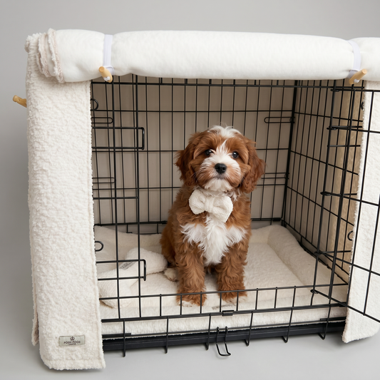 Complete Puppy Crate Set - Luxury Boucle