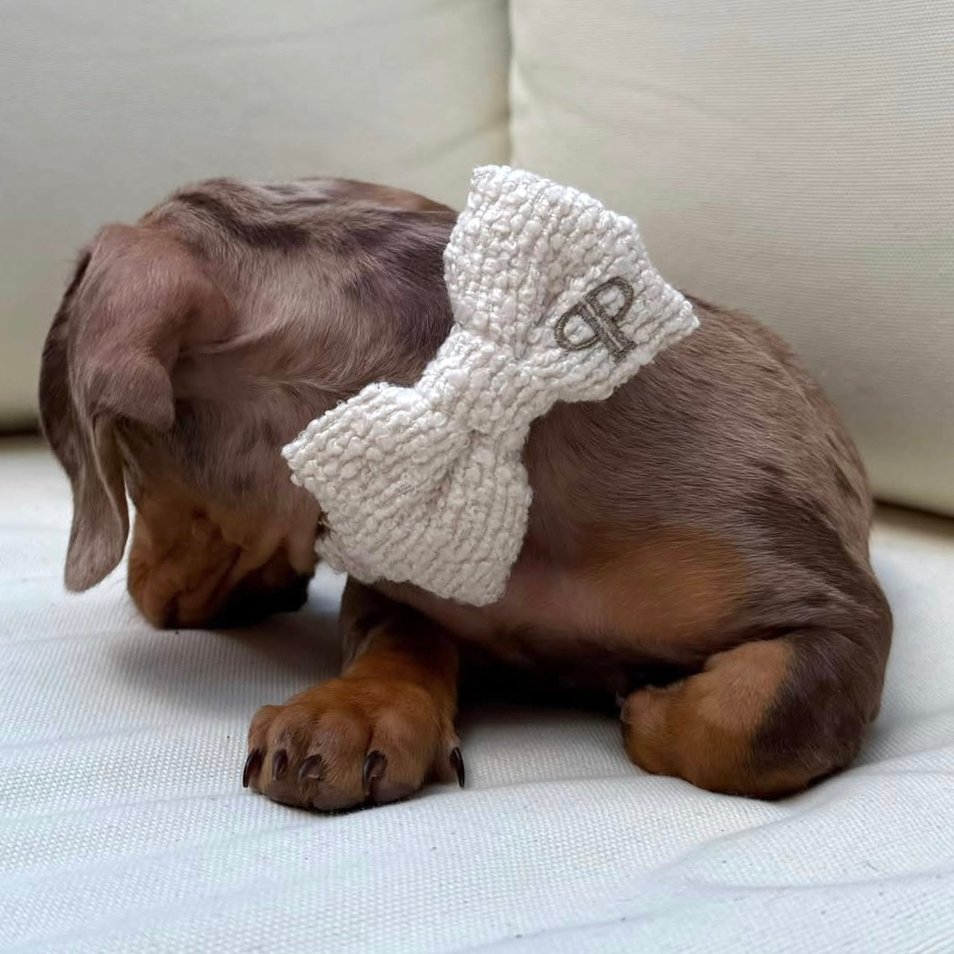 Boucle Bow Tie - Cream