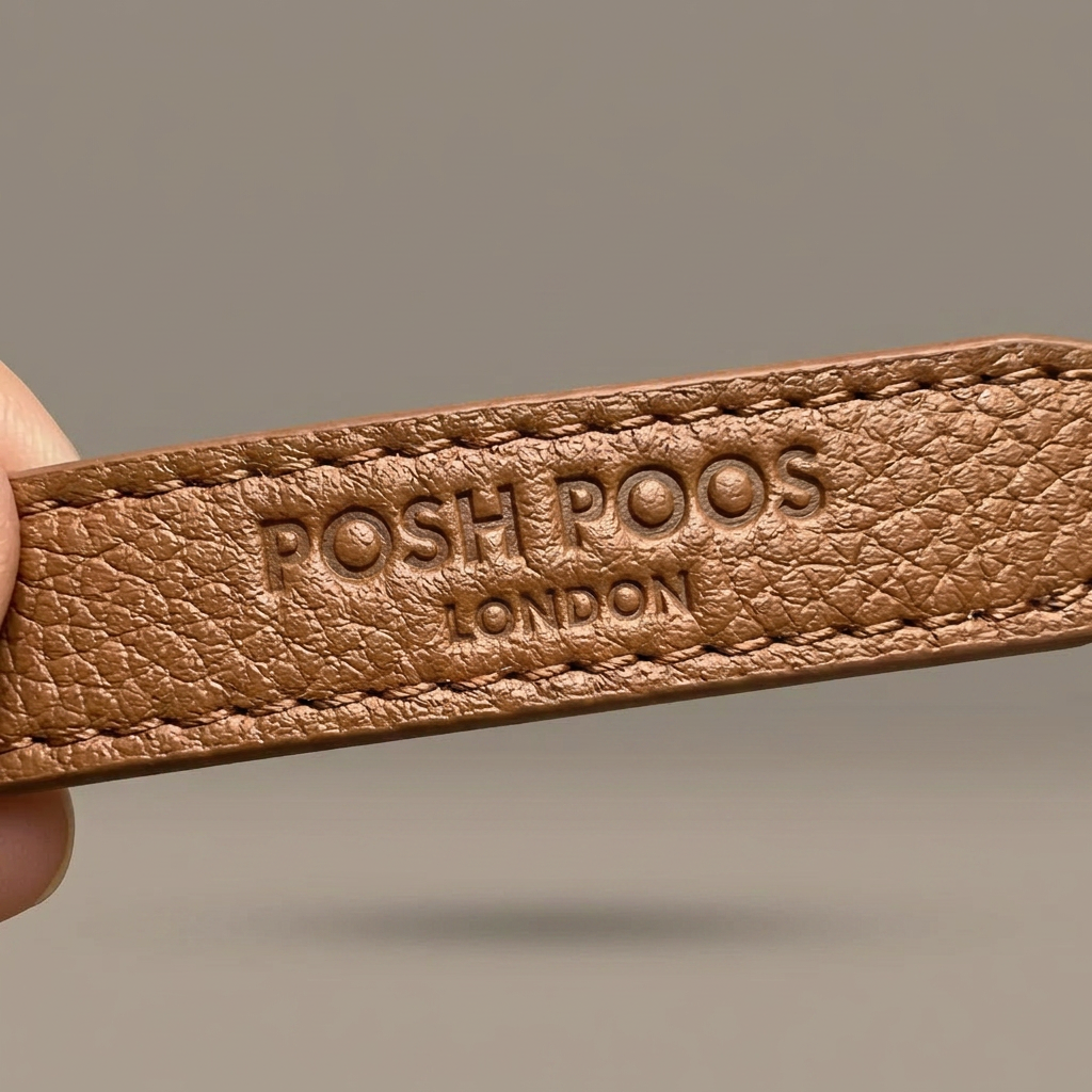 Posh Poos Heritage Chestnut Vegan Leather Dog Collar