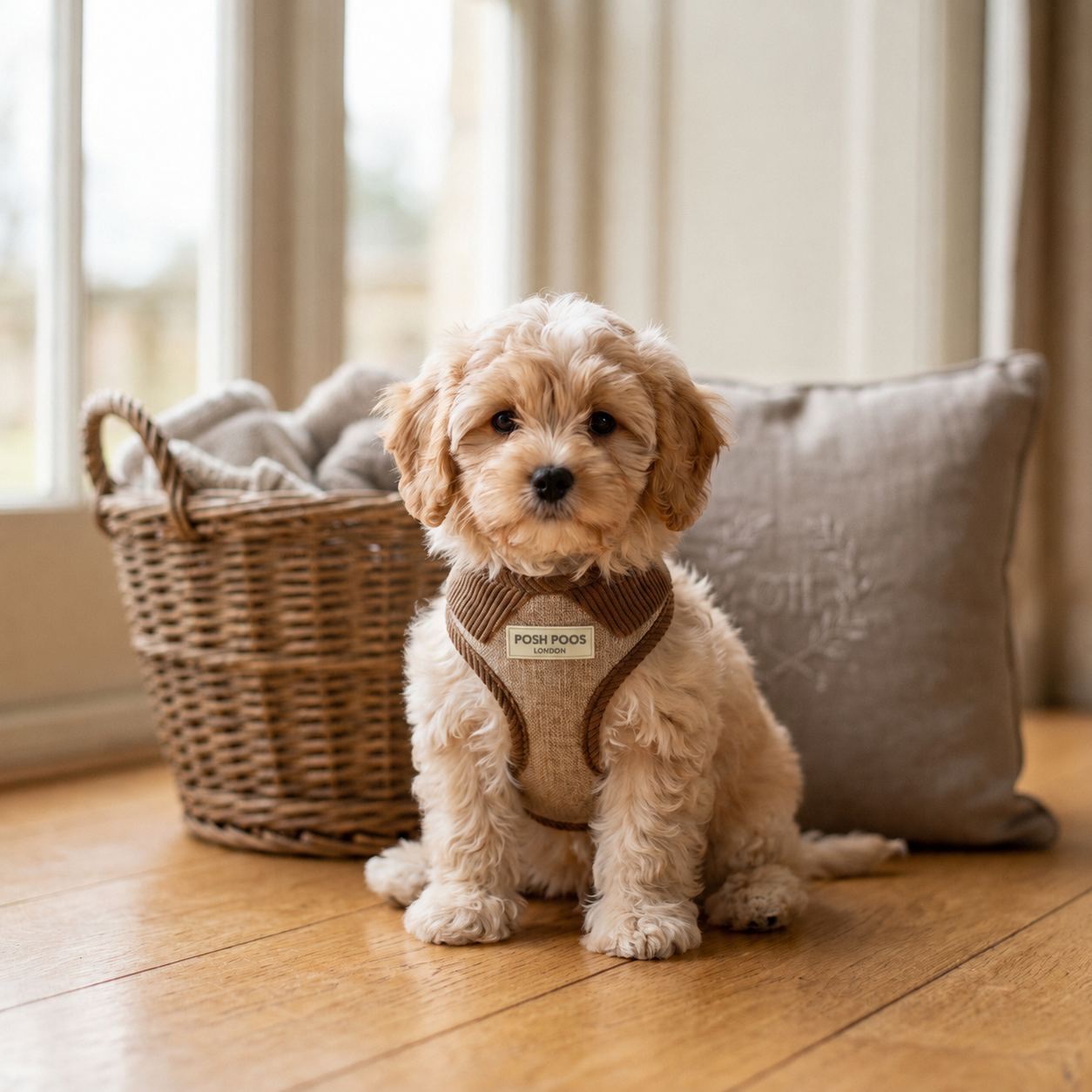 Marlow Linen Puppy Harness - Chestnut