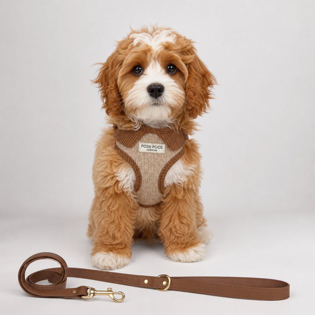 Posh Poos Heritage Chestnut Vegan Leather Dog Lead
