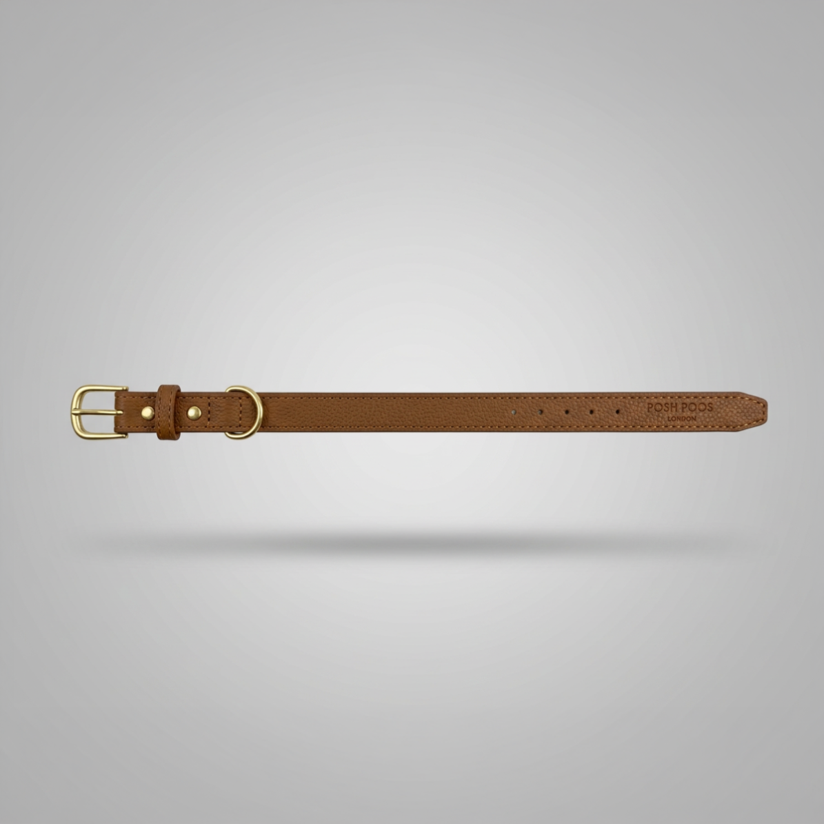 Posh Poos Heritage Chestnut Vegan Leather Dog Collar