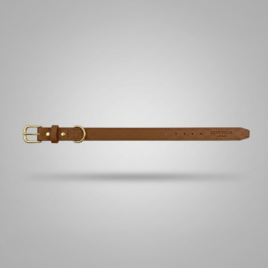 Posh Poos Heritage Chestnut Vegan Leather Dog Collar