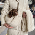 Load image into Gallery viewer, New Puppy Starter Set –  Ivory Teddy Sling Carrier & Blanket | Posh Poos London
