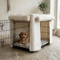 Load image into Gallery viewer, Luxury Boucle Dog Crate Cover - Cream
