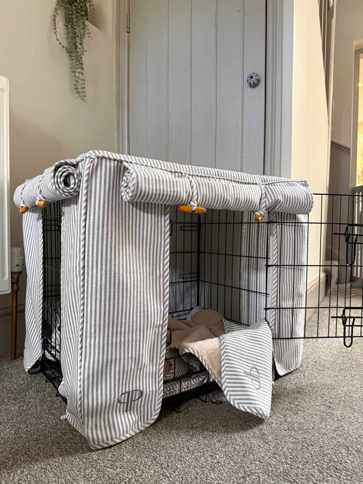 Complete Puppy 4 Piece Crate Set - Grey Heritage Stripe (save up to £40)