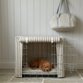 Load image into Gallery viewer, Classic Heritage Stripe Dog Crate Cover -Grey
